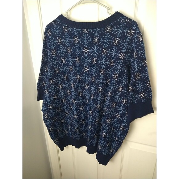 Woman Within 22/24 Snowflake Sweater Button Shirt Sleeve Cardigan Casual - Picture 8 of 9